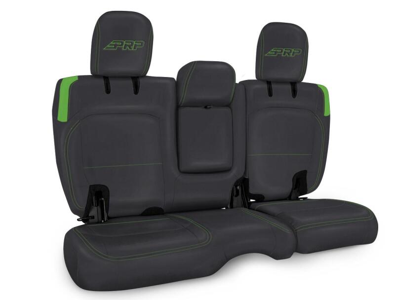 Jeep Wrangler JLU Seat Covers - Rear - PRP Seats - Rear Bench Cover - Black/Green - `18-`27